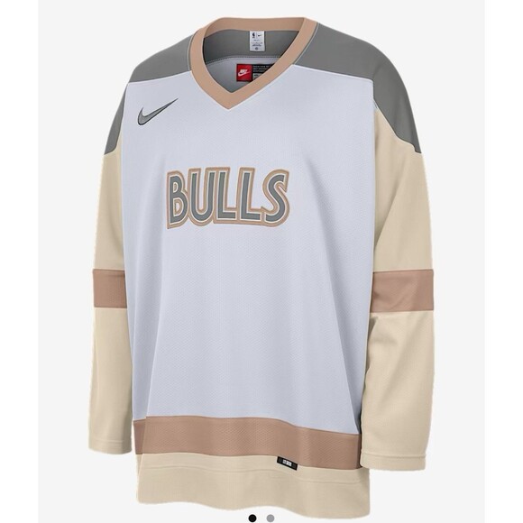 Size M Nike Men’s Chicago Bulls NBA City Edition Hockey Jersey FZ0345-100 NEW